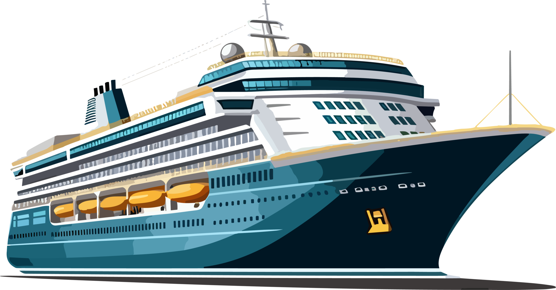 Luxury liner ship illustration AI Generative 31425613 PNG