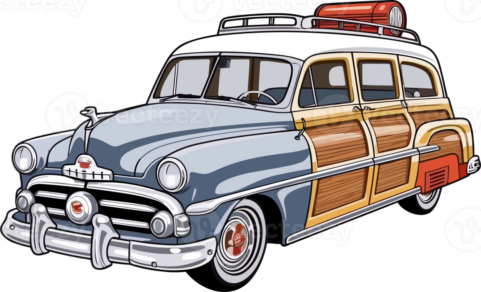 Vintage Classic Car Illustration AI Generative png