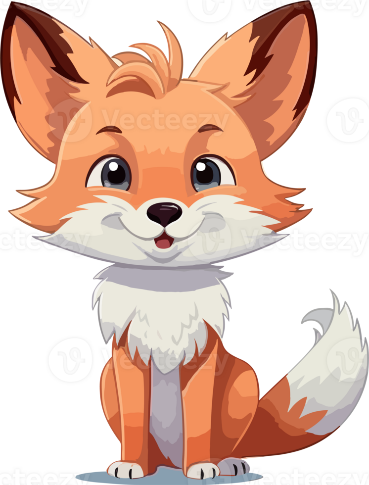 Baby Red Fox Illustration AI Generative png