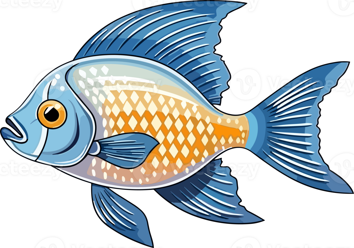 Karikatur Kaiserfisch Illustration ai generativ png