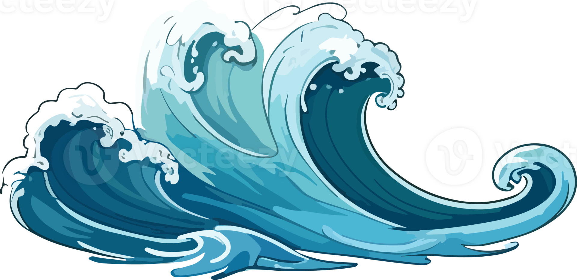 Crashing Water Waves Illustration png