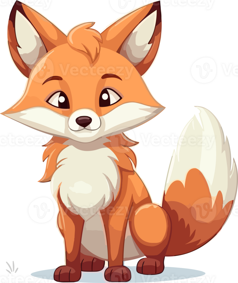 Baby Red Fox Illustration AI Generative png