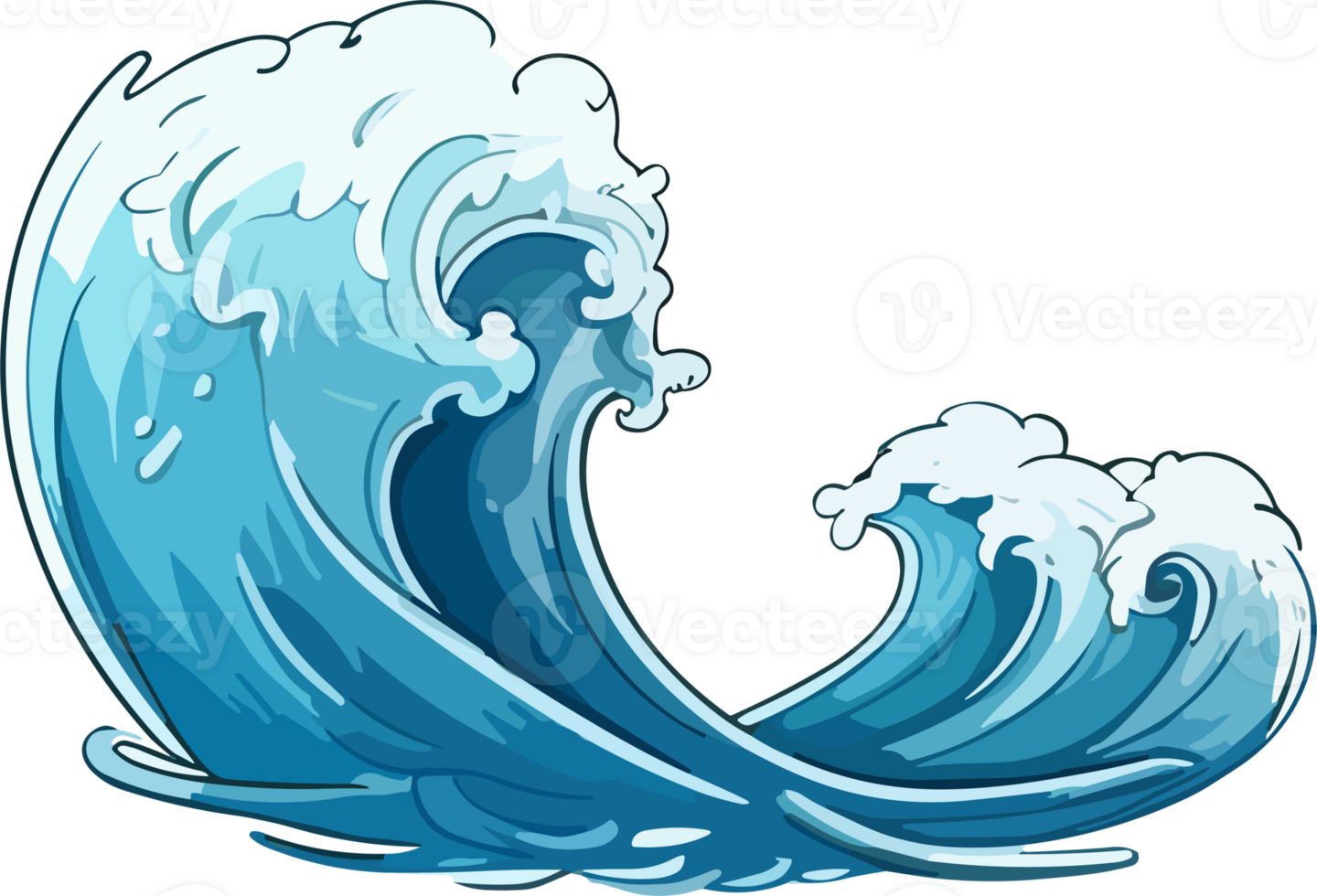 Crashing Water Waves Illustration png