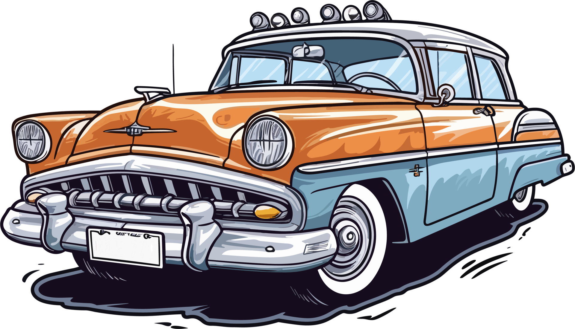 Vintage Classic Car Illustration AI Generative 31425974 PNG