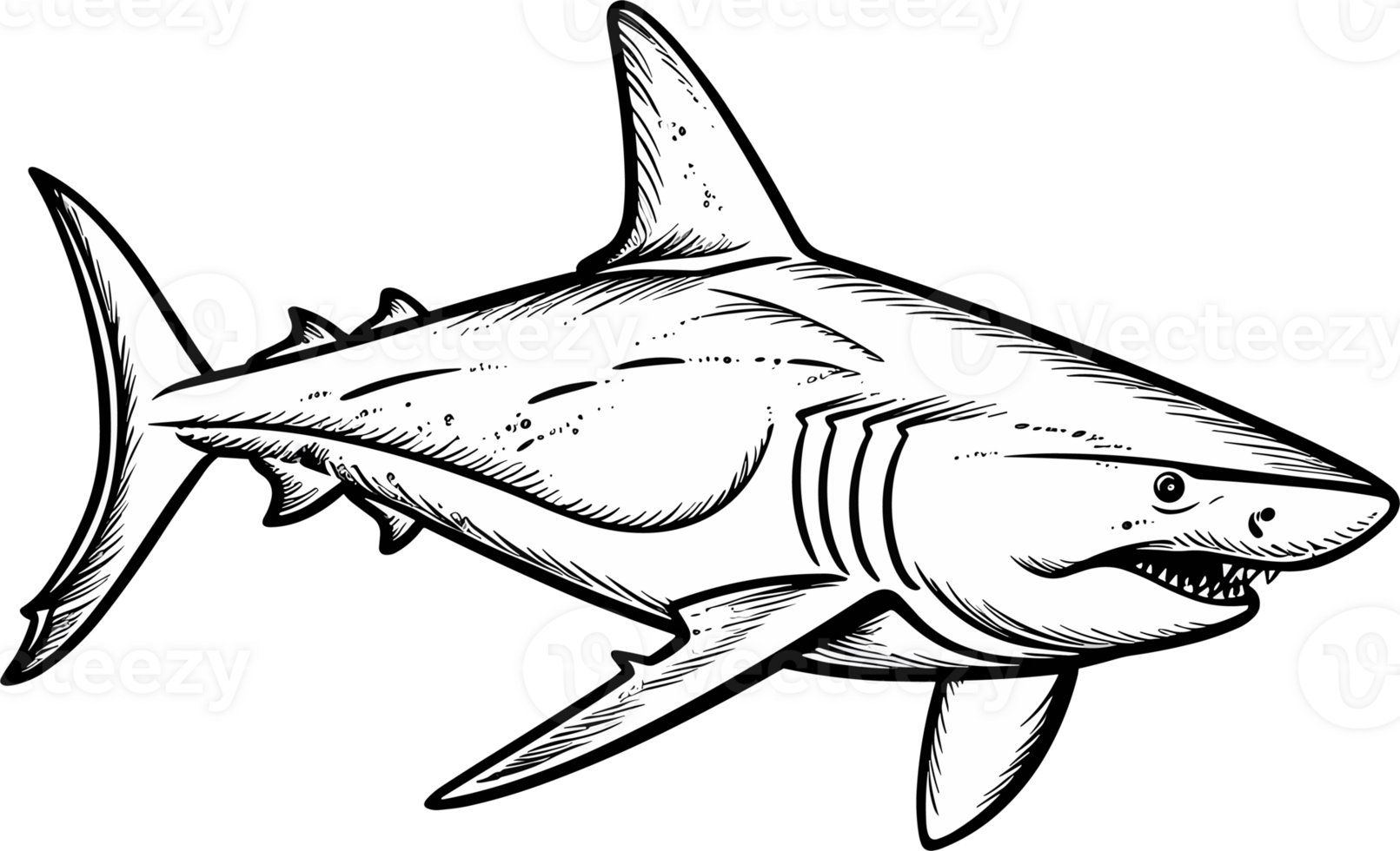 Shark outline Illustration png