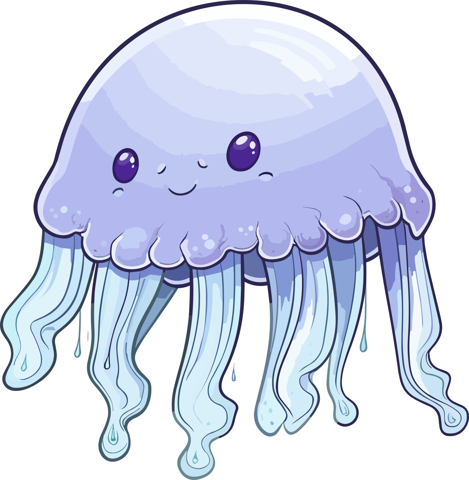 Cartoon Jellyfish Illustration AI Generative 31426085 PNG