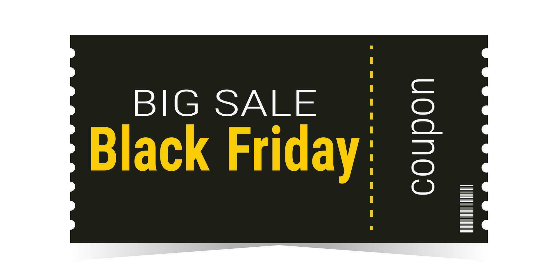 Black Friday sale ticket coupon template layout. vector