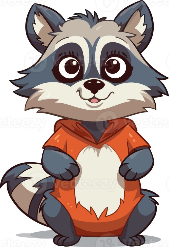 Baby racoon Illustration AI Generative png