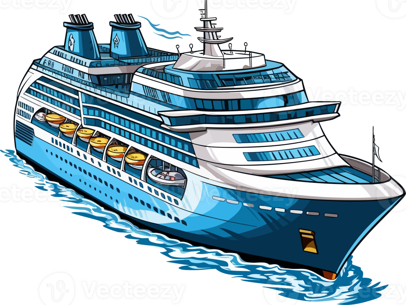 Cruise ship illustration AI Generative png