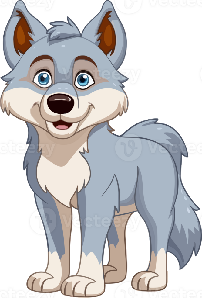 Gray Wolf illustration, Animal Illustration AI Generative png