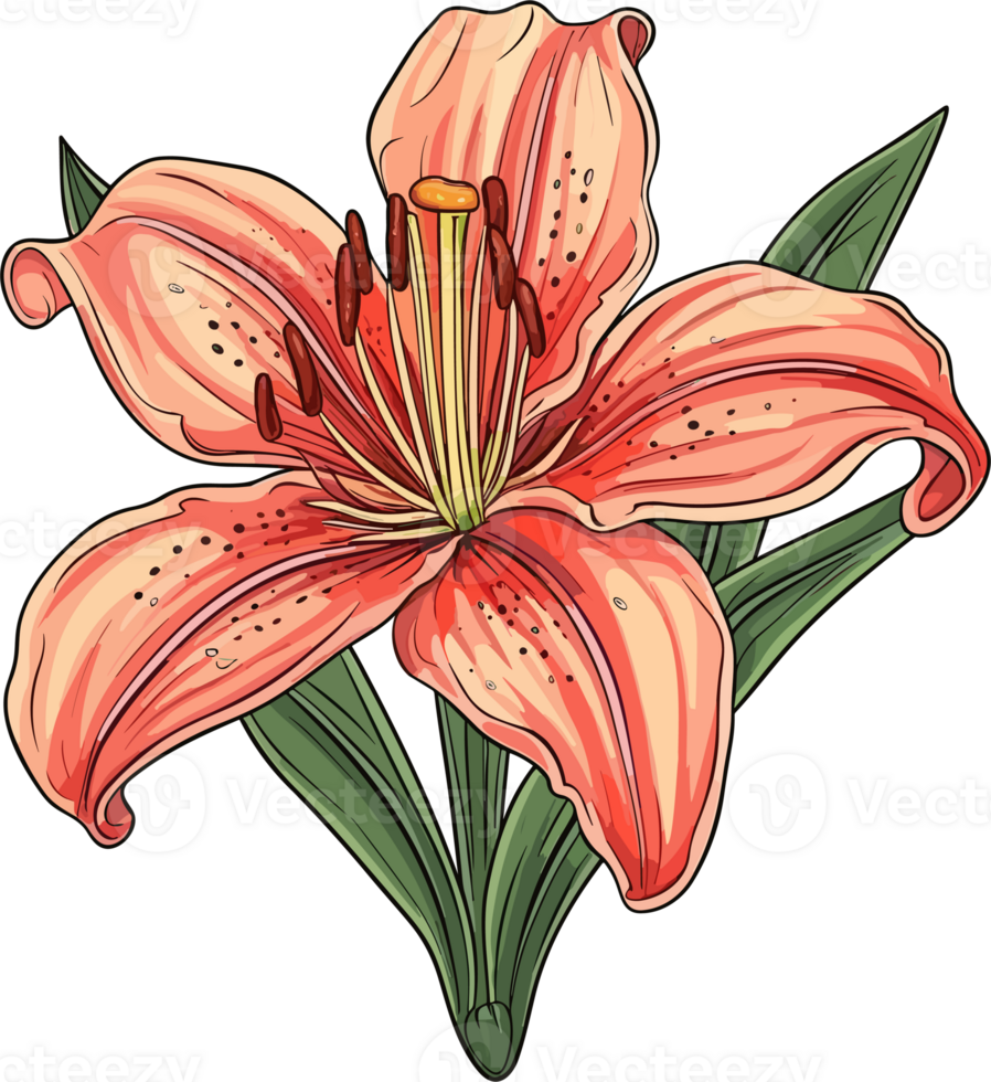 Lily Hand Drawn Illustration png