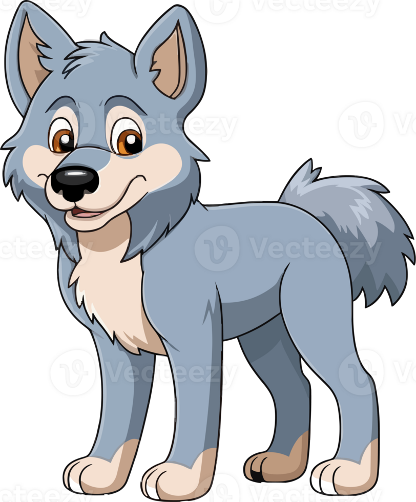 Gray Wolf illustration, Animal Illustration AI Generative png