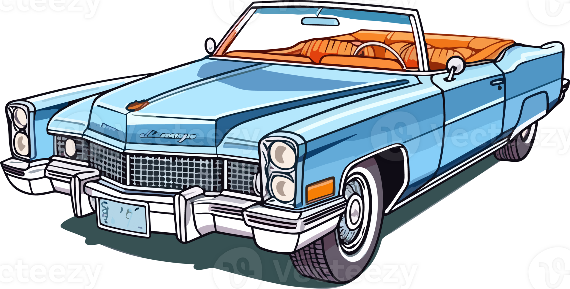 Vintage Classic Car Illustration AI Generative png