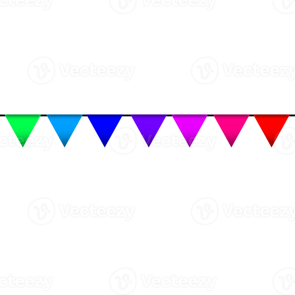 Colorful Bunting Flag Decoration image with transparent background. png