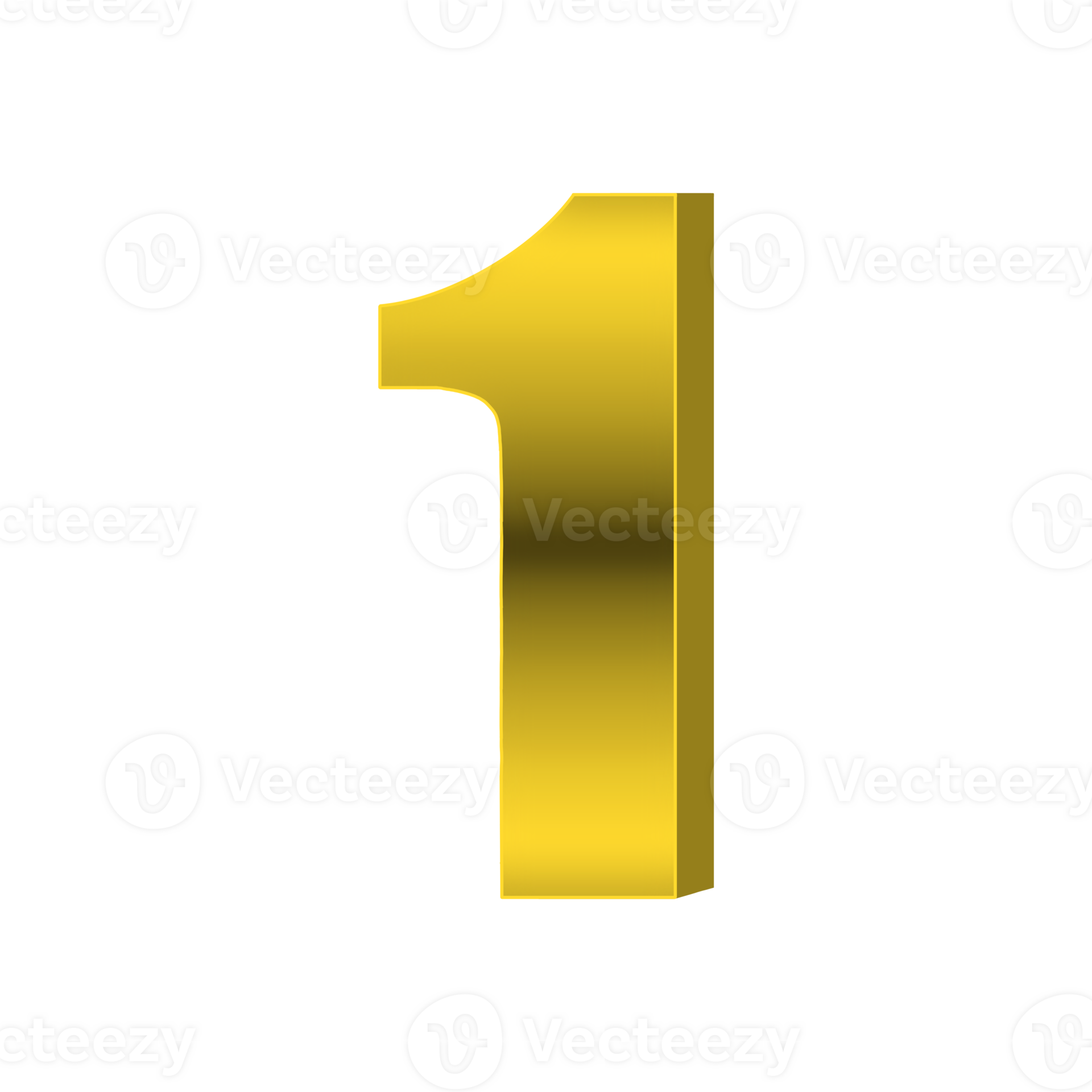Gold Number 1 with transparent background. 31426553 PNG