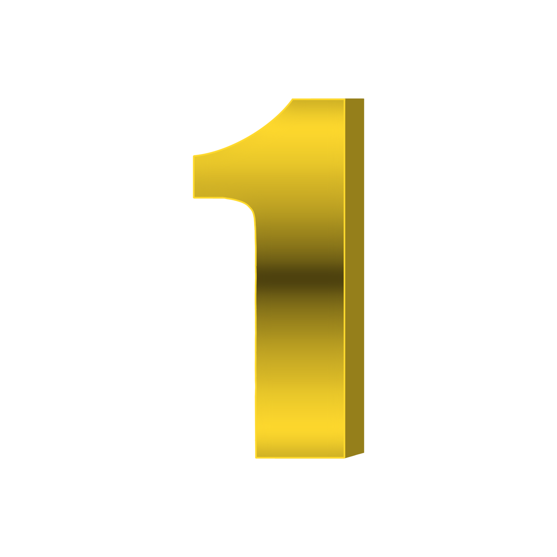 Gold Number 1 with transparent background. 31426553 PNG
