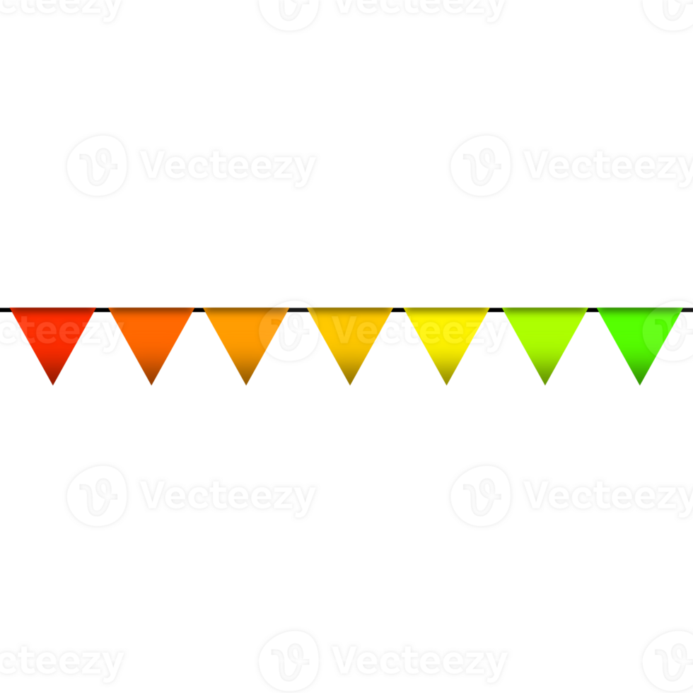 Colorful Bunting Flag Decoration image with transparent background. png