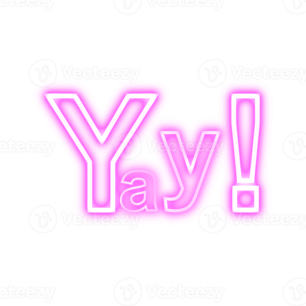 Neon yay with tranparent background. 31426661 PNG
