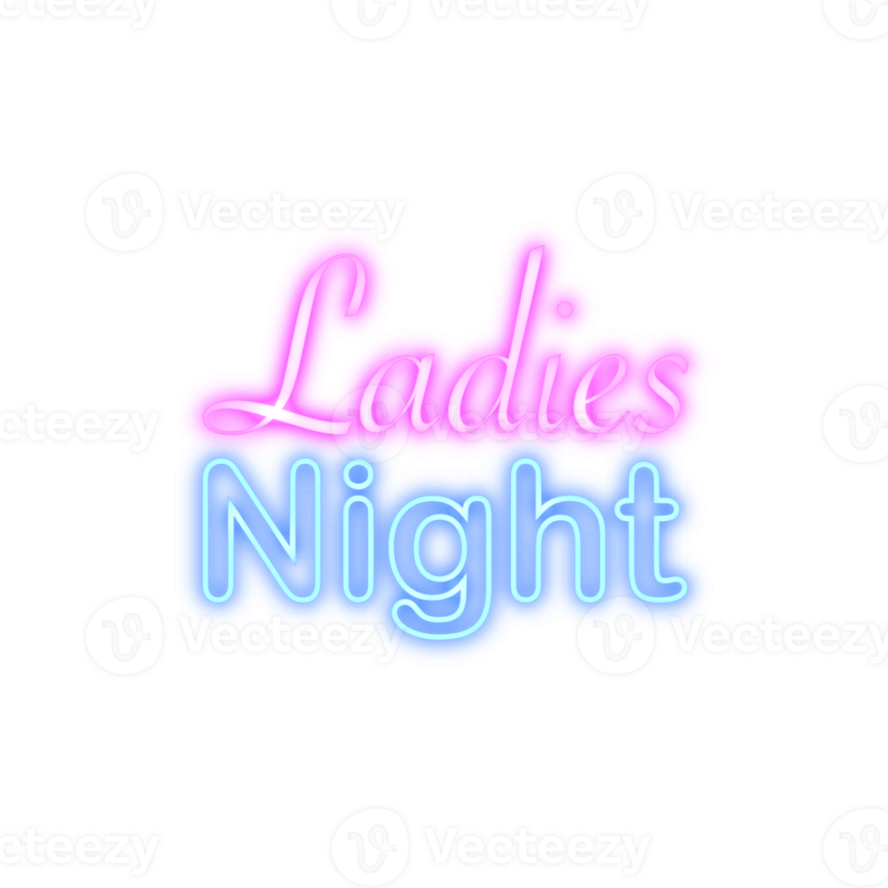 neon damer natt med genomskinlig bakgrund. png