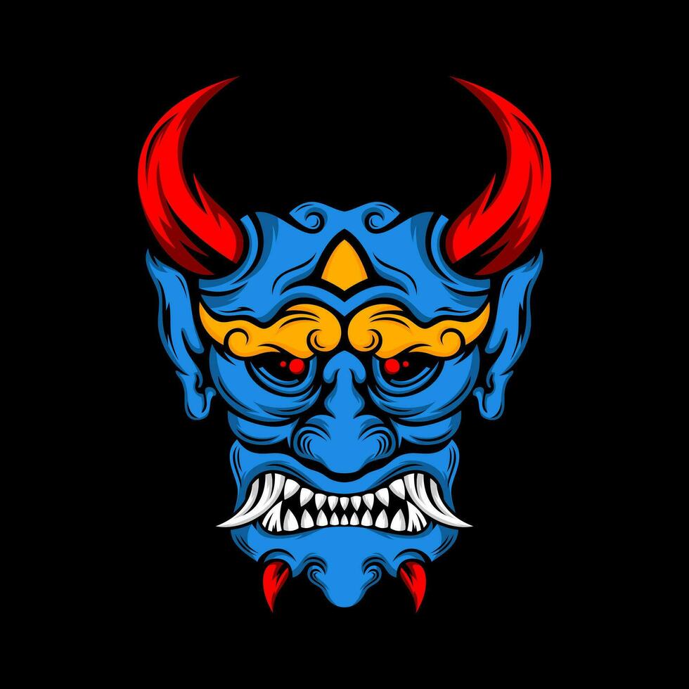 oni mask culture japanese vector design