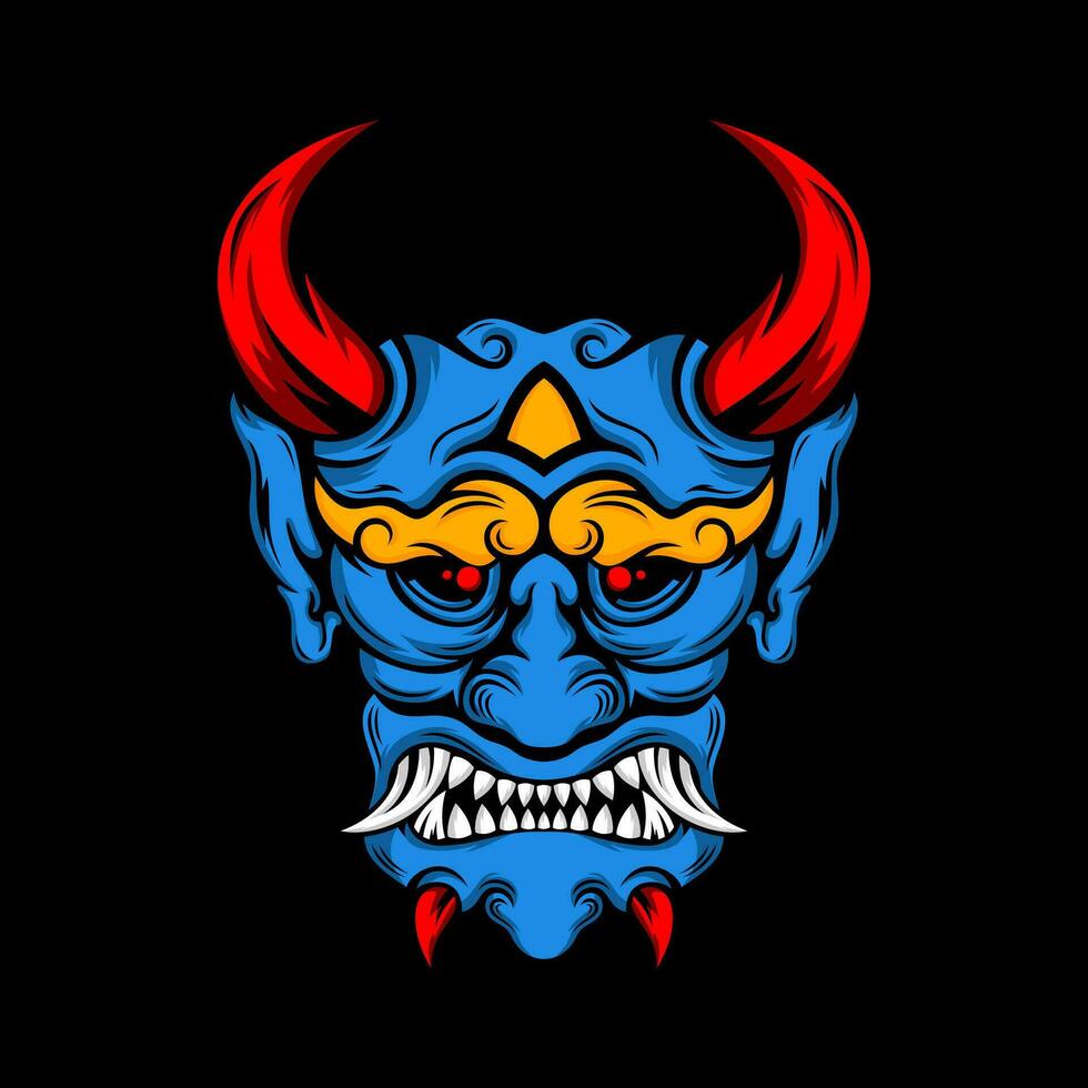 oni mask culture japanese vector design