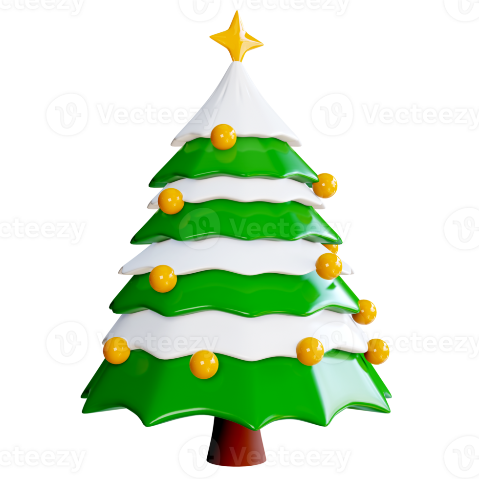 PNG file of 3D trees with snow cover in winter