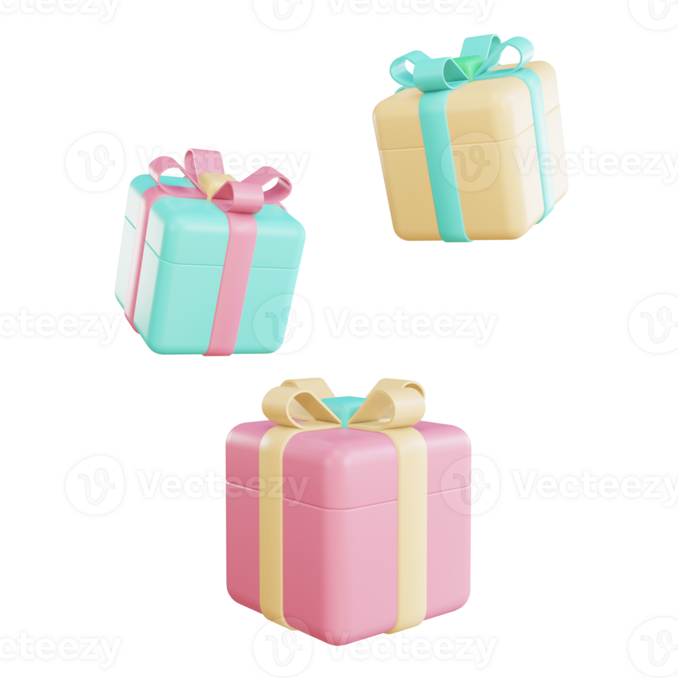 PNG file of 3d rendering object of gift