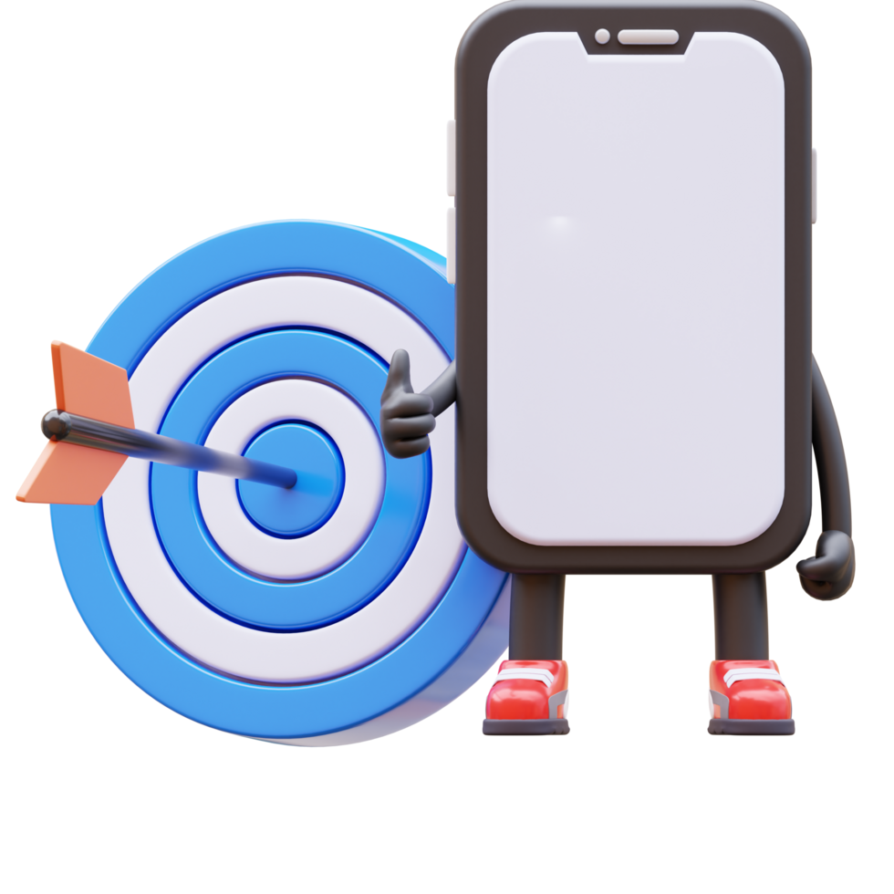 3D Money Coin Character With Target png