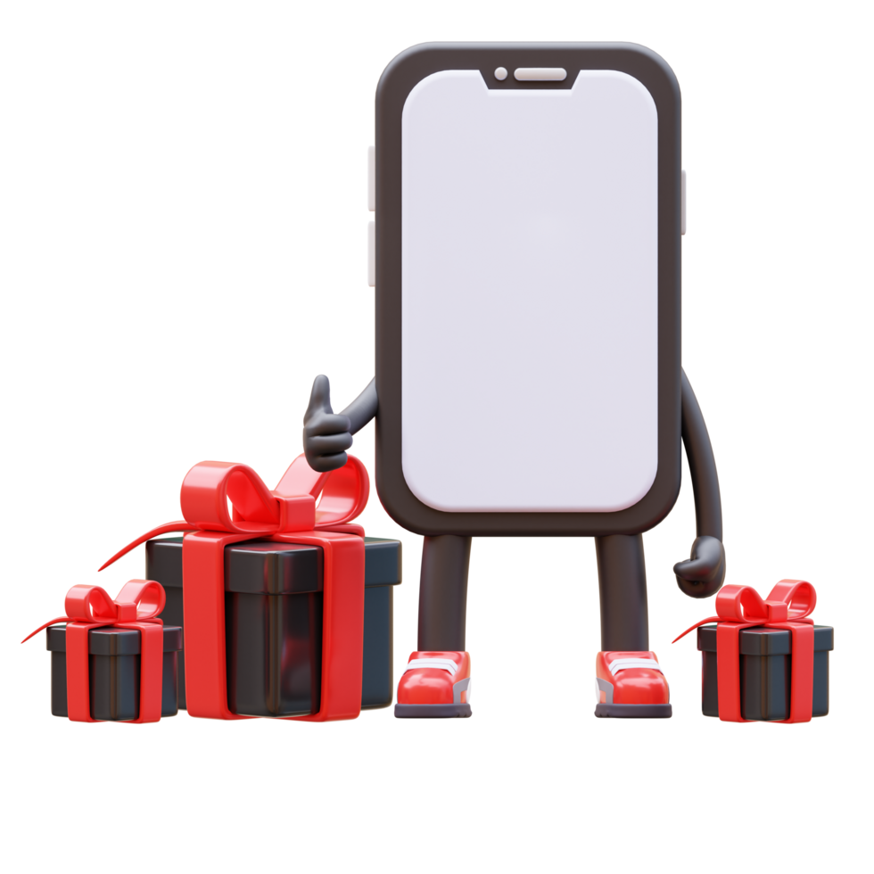 3D Money Coin Character Has Gifts png