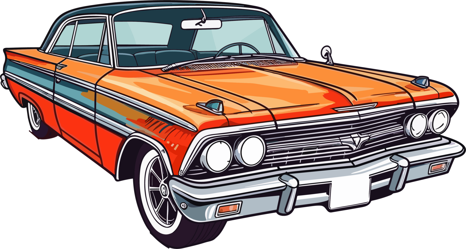 Clásico color chevrolet impala coche ai generativo png