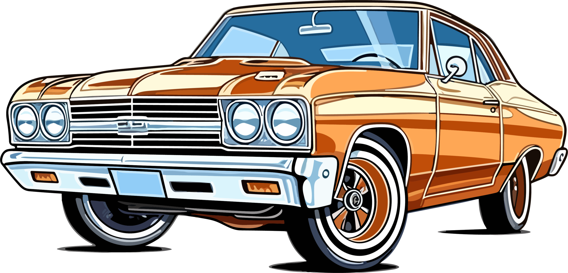 wijnoogst chevrolet chevelle auto ai generatief png