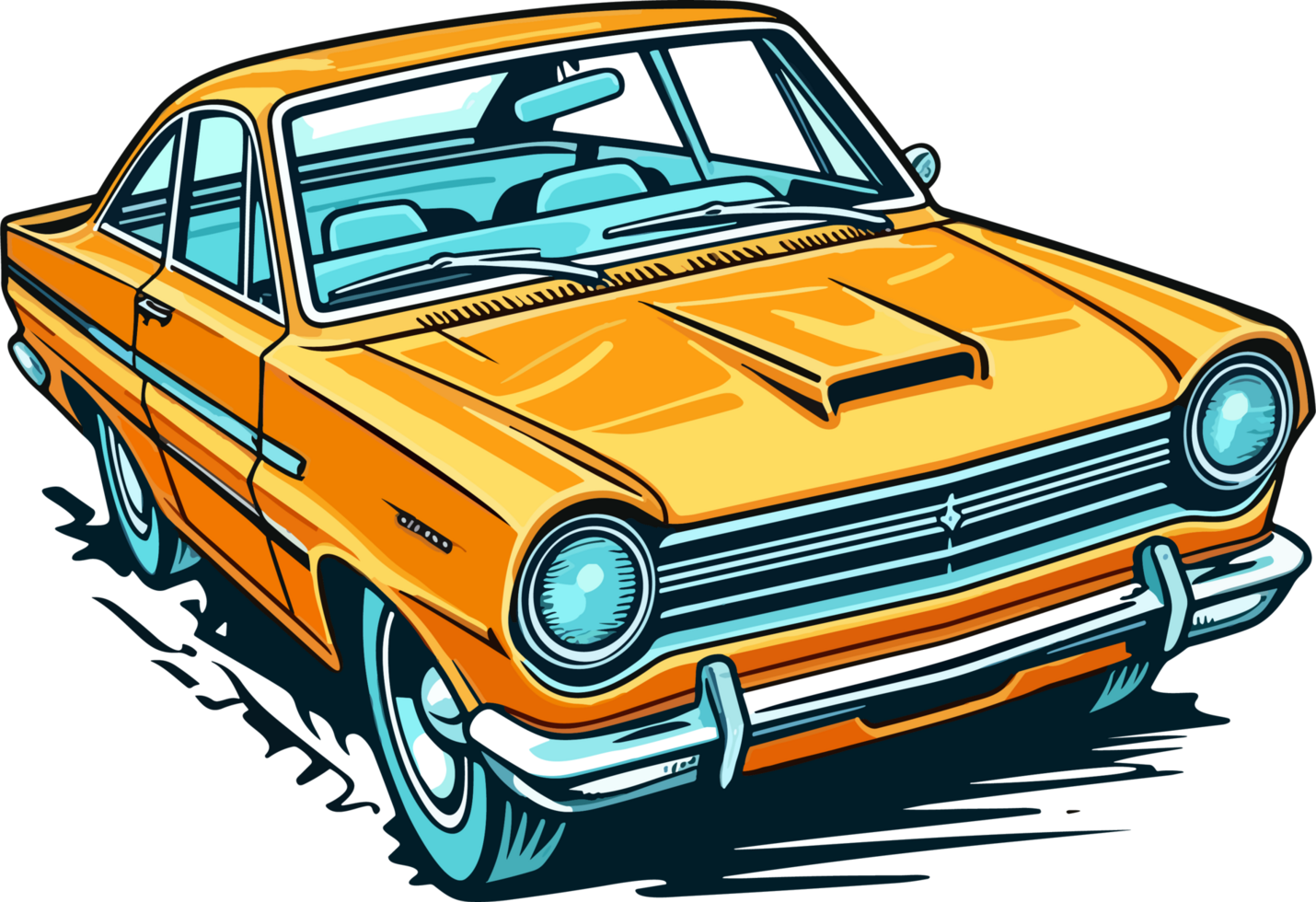 Vintage Color Dodge Dart Car. Vintage Car png