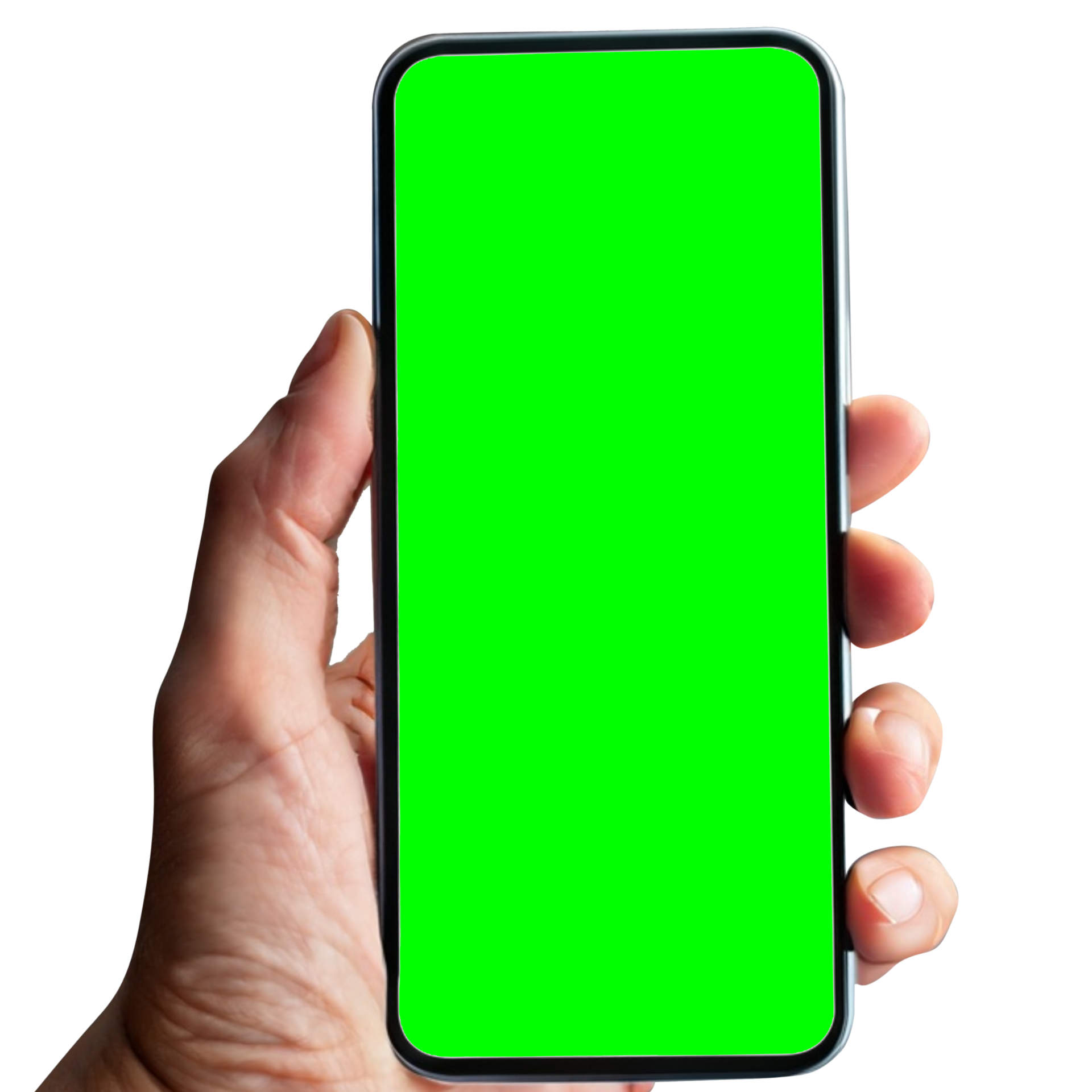 Hand holding smart phone Mockup and screen Transparent, Clipping Path ...