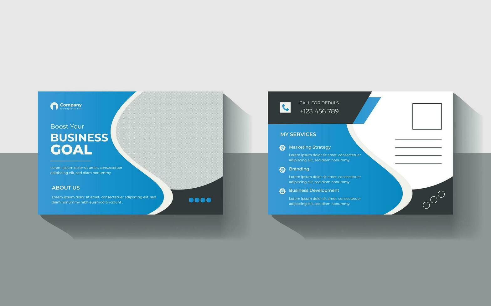 vector creative Professional modern post card template design.