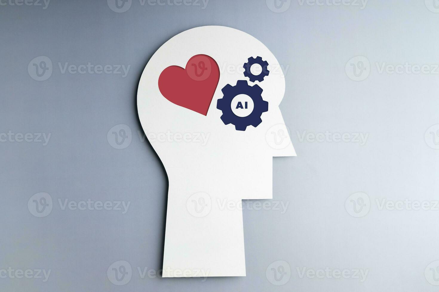 AI Technology Concept. Theory of Mind, Self Awareness of AI. They Aware of their own Emotions and Mental States. Conceptual Photo