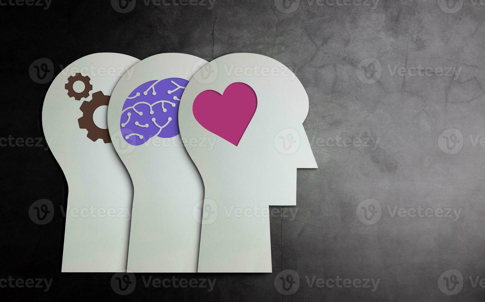 Evolution of AI Technology. from Reactive to Theory of mind and Self-aware. Steps to Bring AI Collaborate with Humans Closely. Conceptual Photo