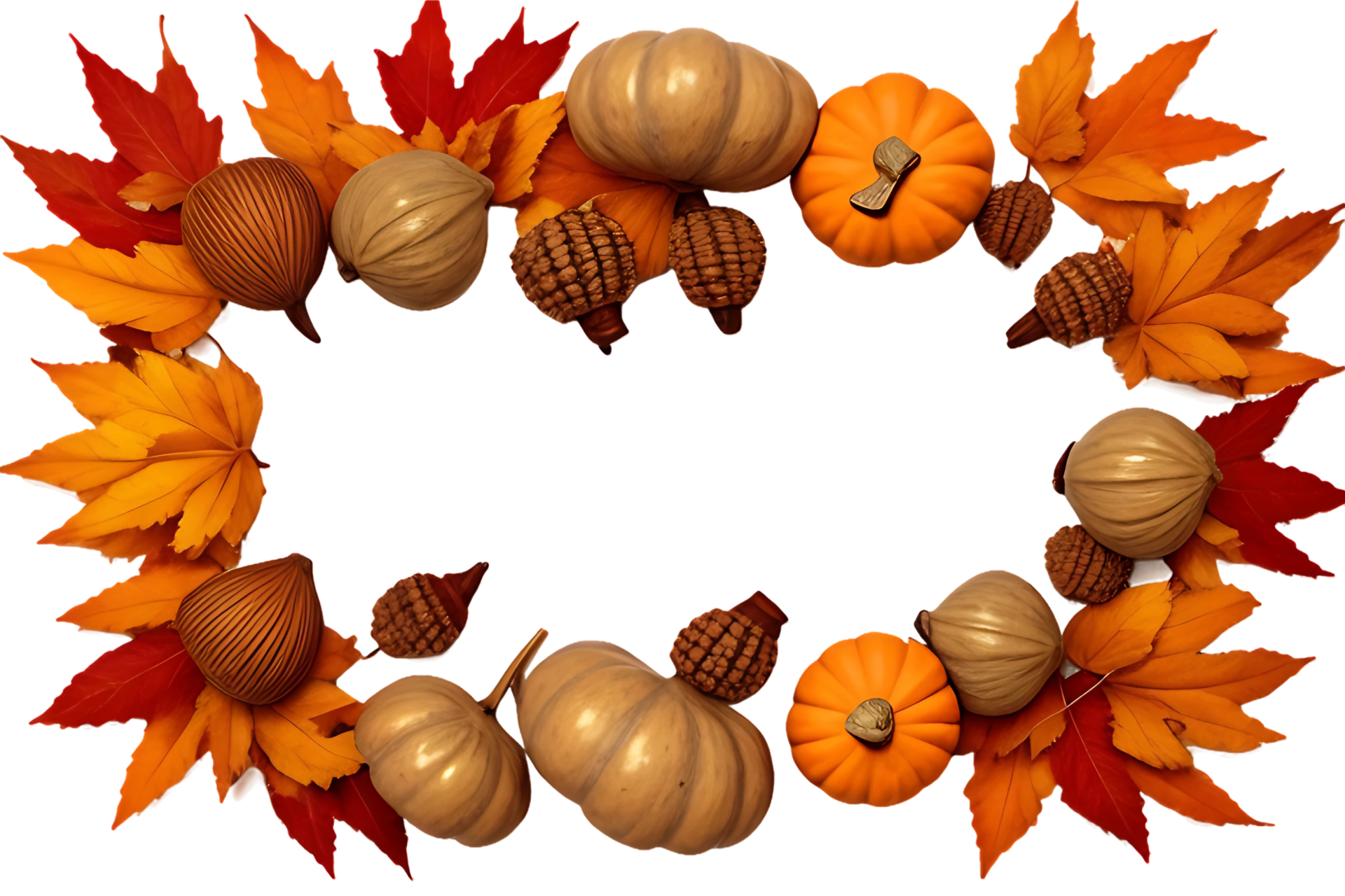 thanksgiving-day-pumpkin-leaves-ai-generated-31427328-png