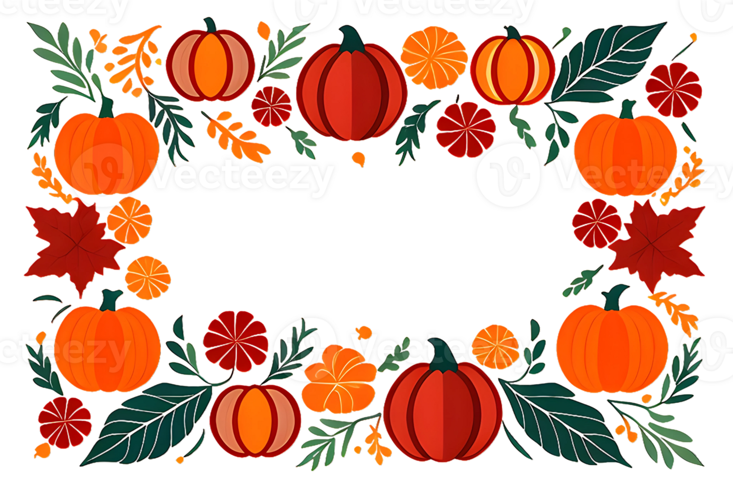 Happy thanksgiving day background with pumpkin leaves. AI Generated png