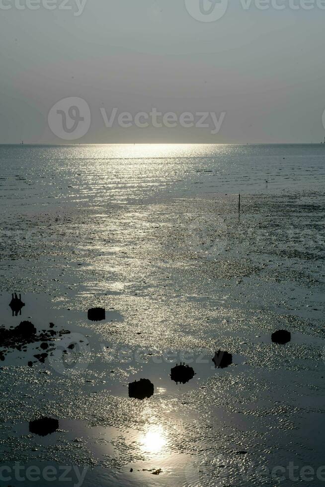 Beautiful landscape of sunset in the evening with different tone background, good for general purposes. photo