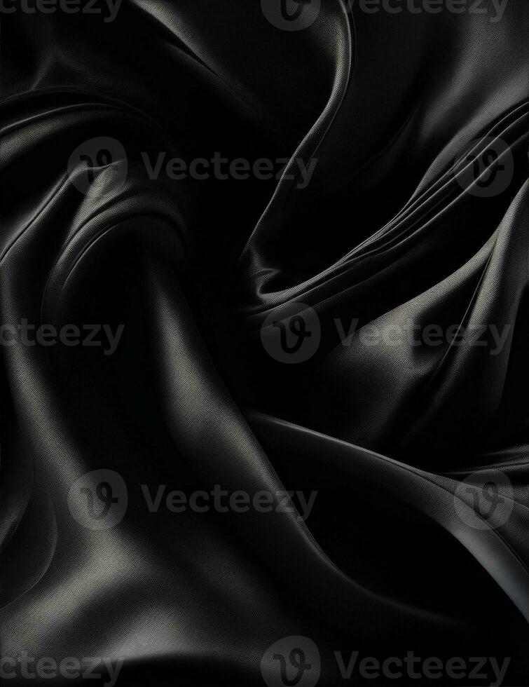 black silk background in luxury texture style, deep black illustration photo