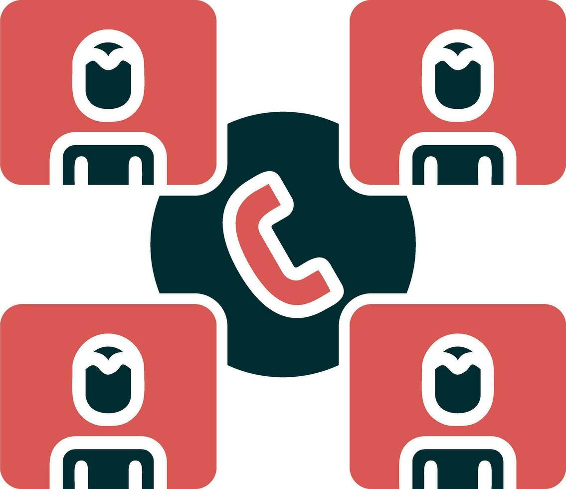 Group Phone Call Vector Icon