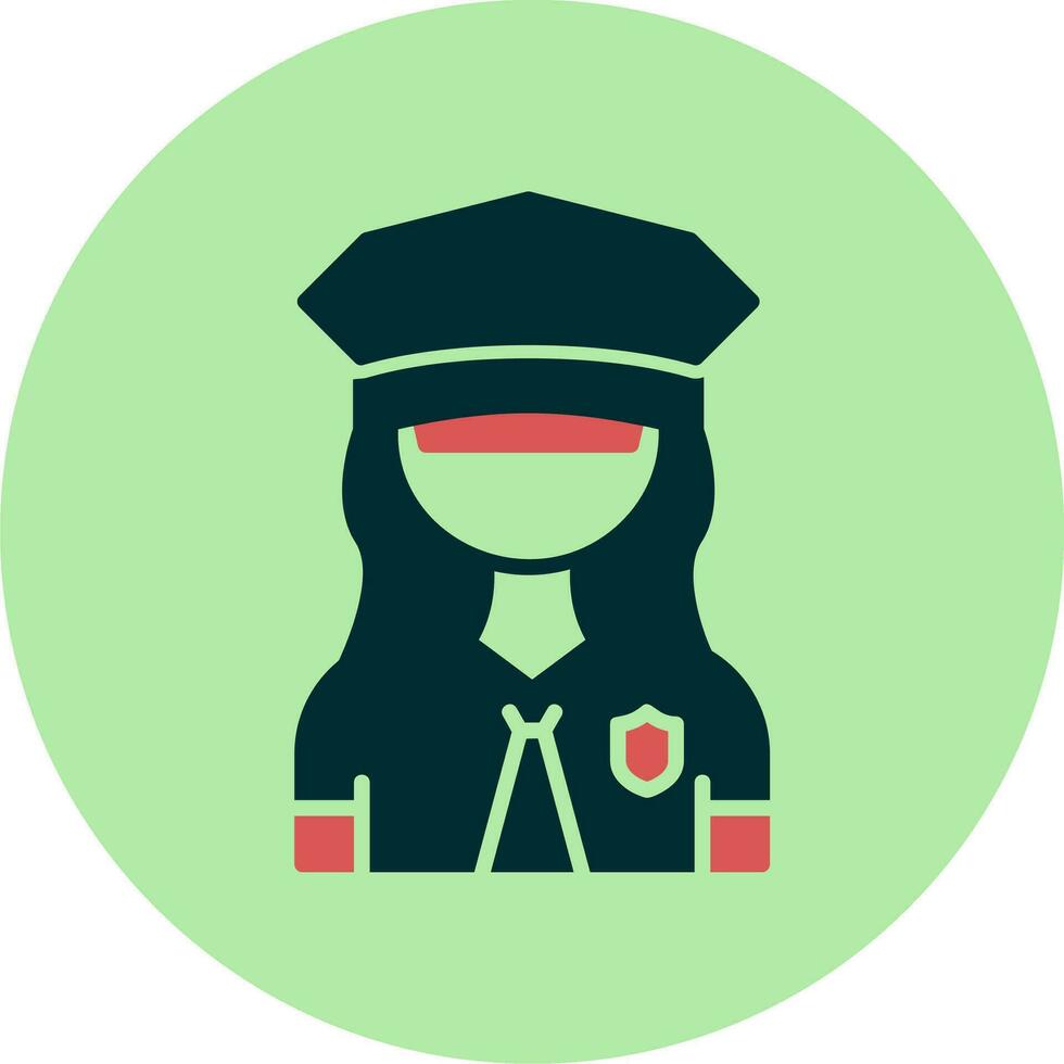 mujer policía vector icono