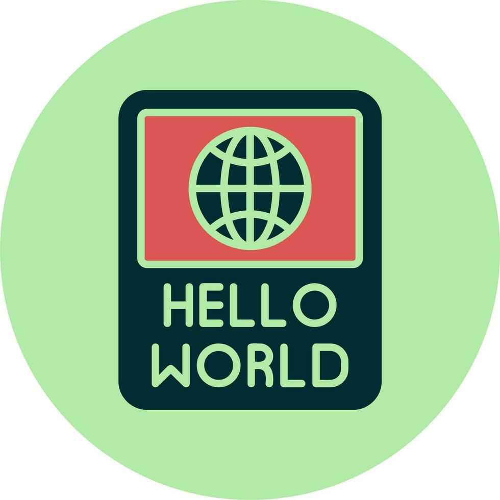 Hello World Vector Icon