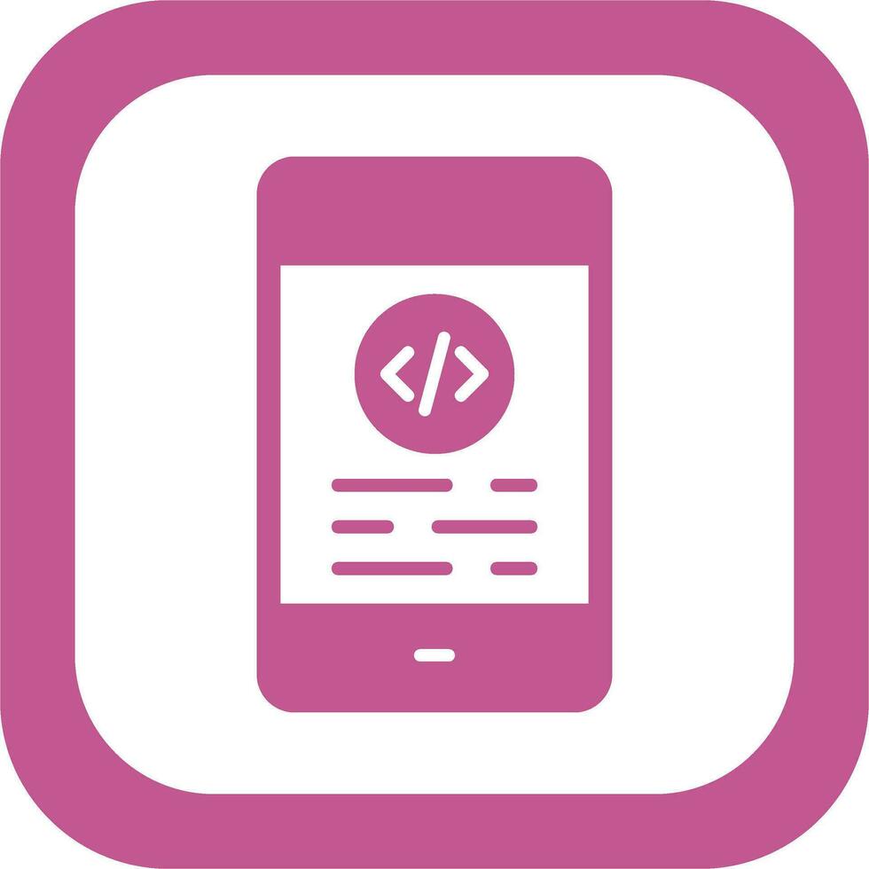 Mobile Coding Vector Icon