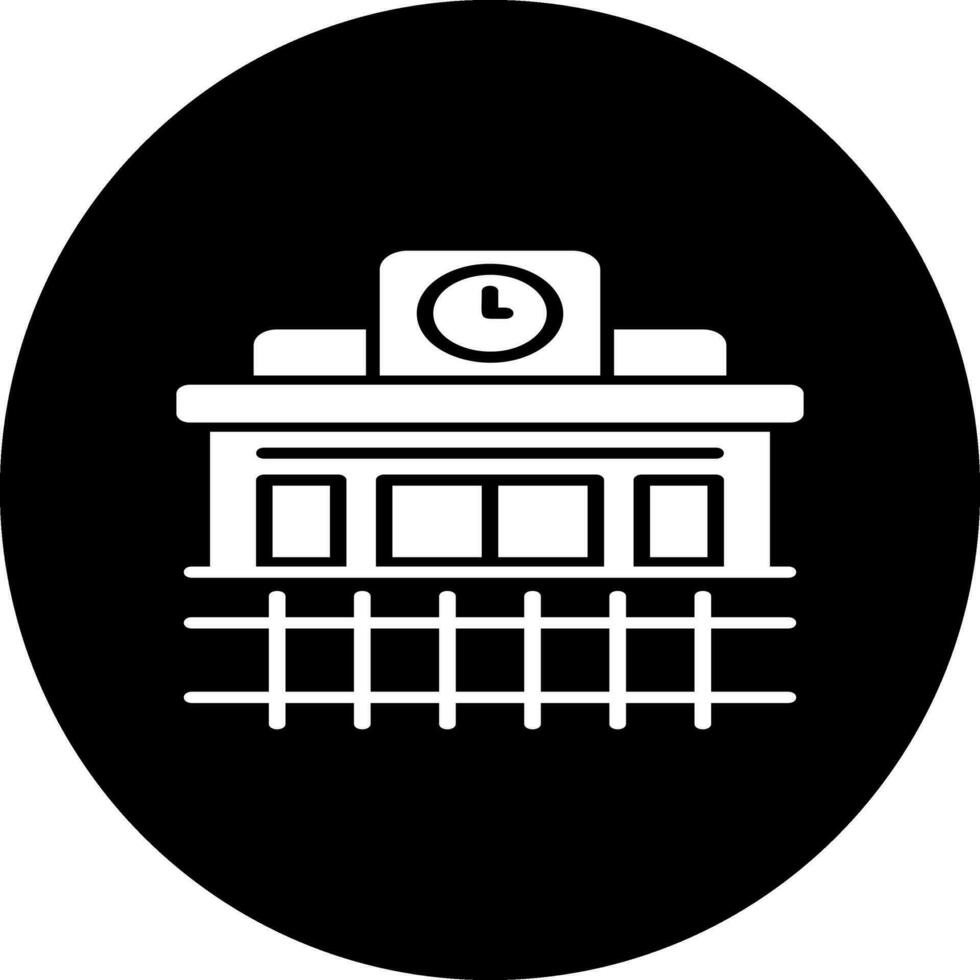 tren estación vector icono