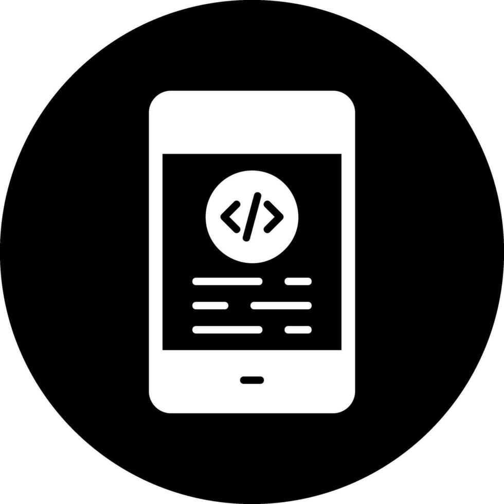 Mobile Coding Vector Icon