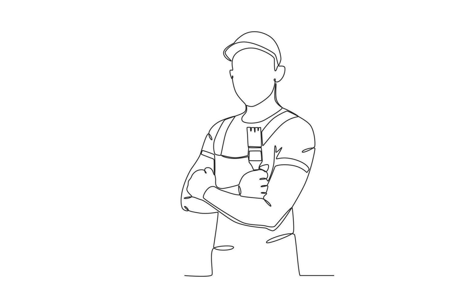 A man holding a brush vector