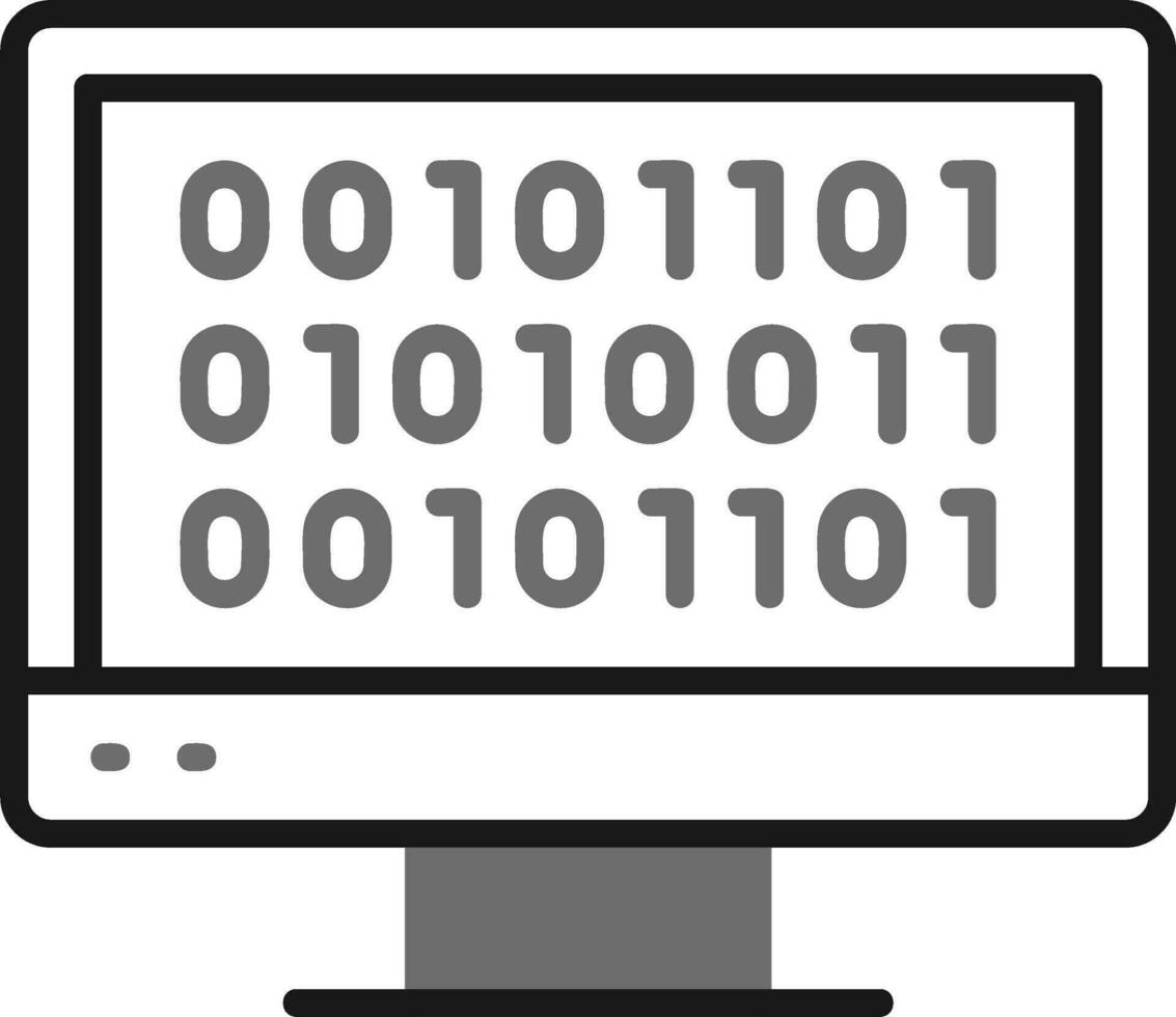icono de vector de código binario