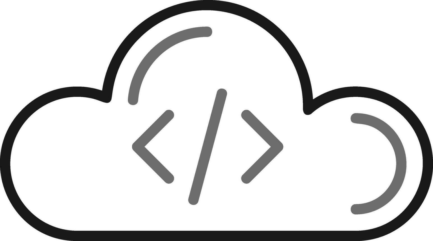 icono de vector de codificación de nube