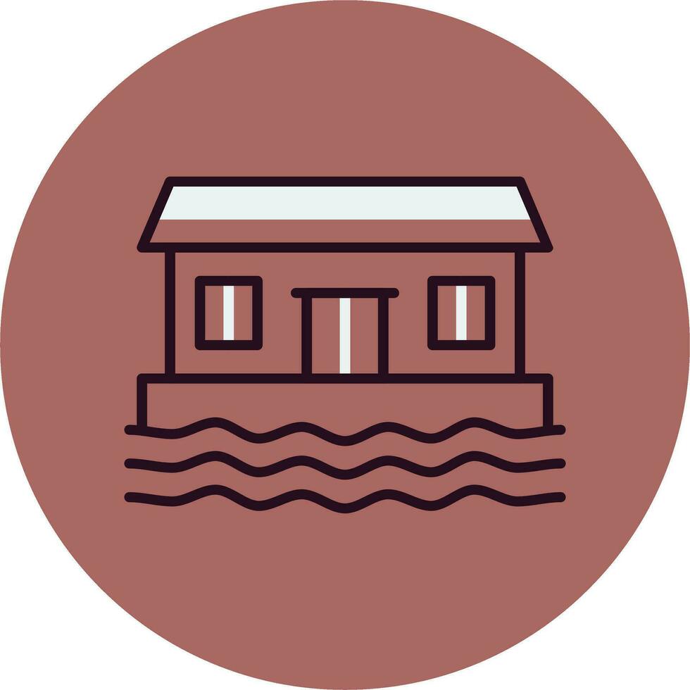 Houseboat Vector Icon